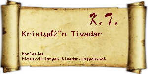 Kristyán Tivadar névjegykártya