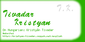 tivadar kristyan business card